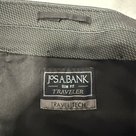 Jos. A. Bank Slim Fit Traveler Pants Men 35R Gray Wool Blend Unhemmed NEW - Picture 10 of 12